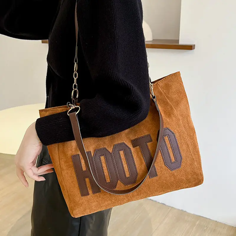1pc new large capacity womens shoulder bag fashion velvet tote bag daily shopping use tote bag details 9