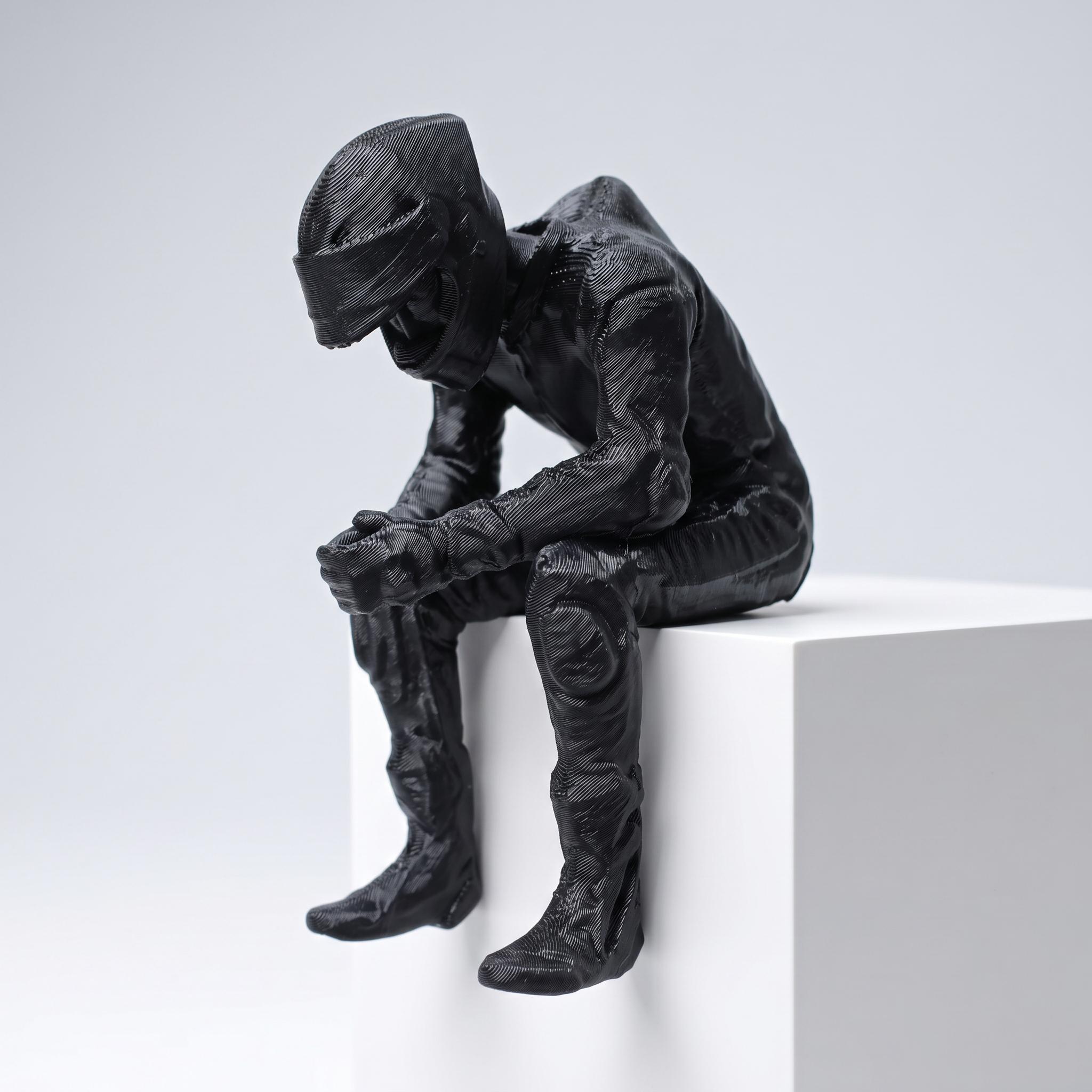 TEMU 1pc 3d Printed Sitting Race Model, Desktop Decorative Sculpture, In Race And Motorcyclist Options, Decorative Piece For Computer Case And Desk