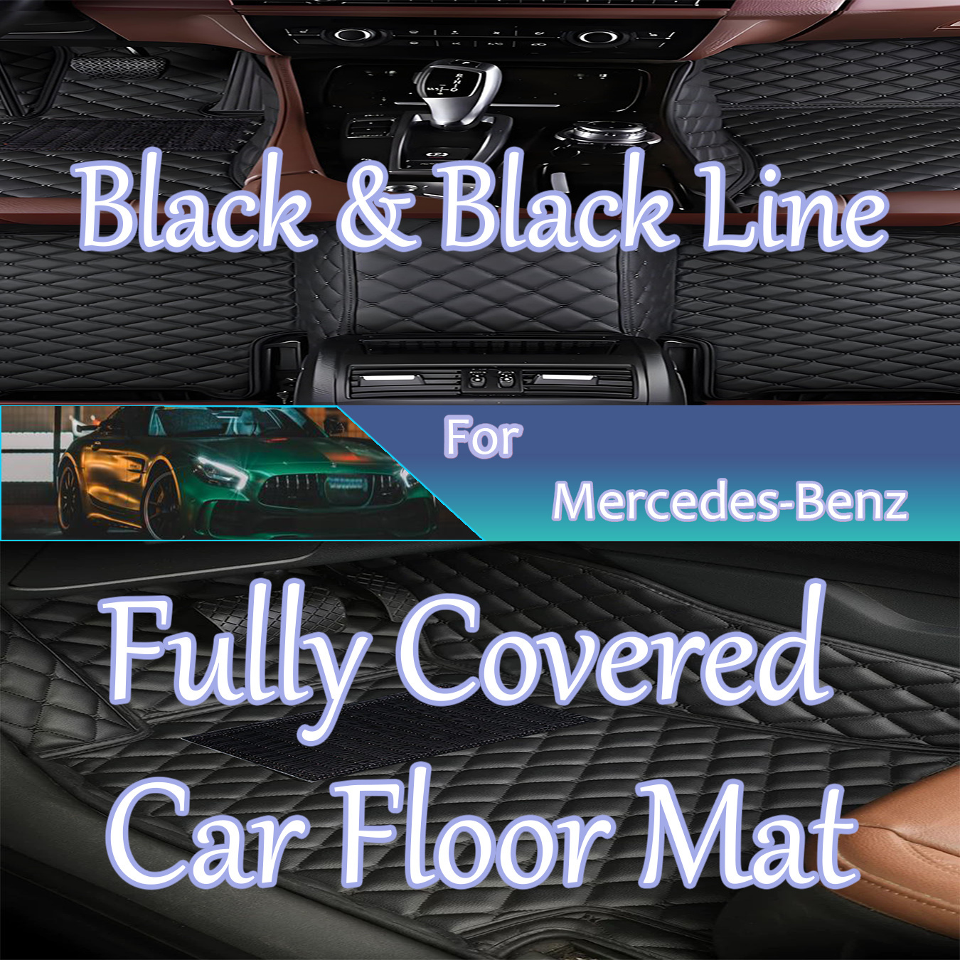 TEMU Full Coverage Car Mat For Mercedes-benz -class Cls Smart Slc Glc S63l Cls Ml Sls Slk Clk S350 S320 S280 Faux Leather Esay Clean Manageability
