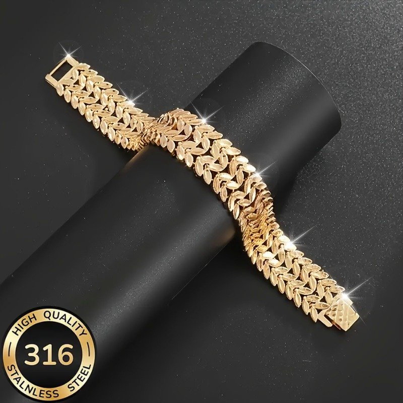 TEMU A Stylish And Premium 316 316 Steel Bracelet - Safe For , Free Of Nickel, Ideal For Everyday Use And , Making It An Present For Couples, Perfect
