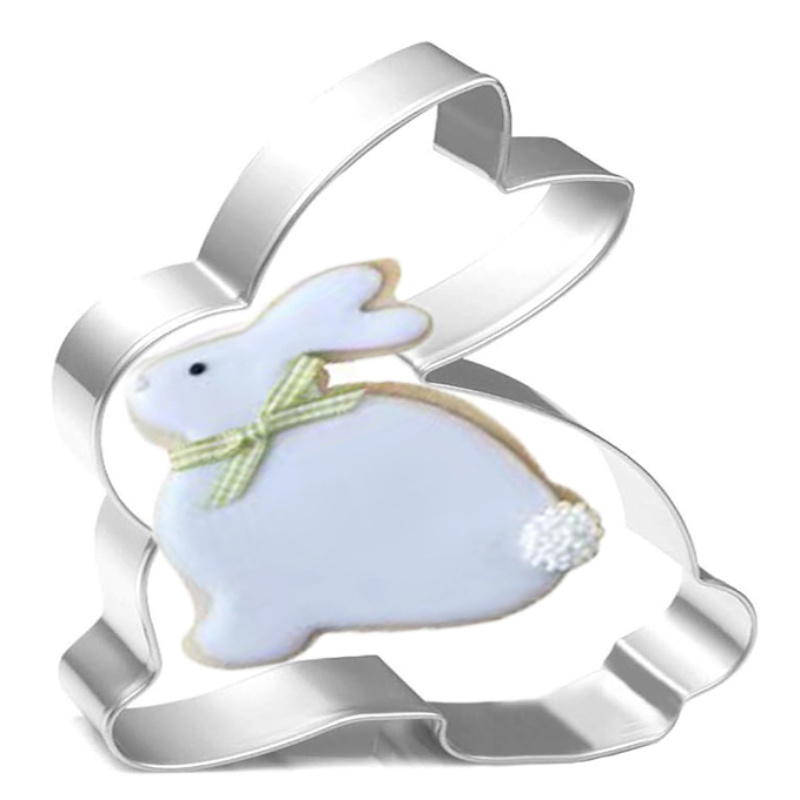 

2pcs Rabbit Cookie Cutter Set, Stainless Steel Biscuit Cutters, For Spring Easter Holiday Baking, Home & Party Cookie Making, With Easter Themed Bunny Shaped Biscuit Cutters For Baking