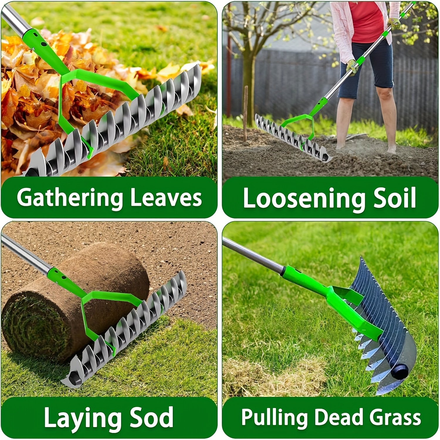 Set di attrezzi da giardino con raschietto per erbacce, lama in acciaio inox da 21 cm