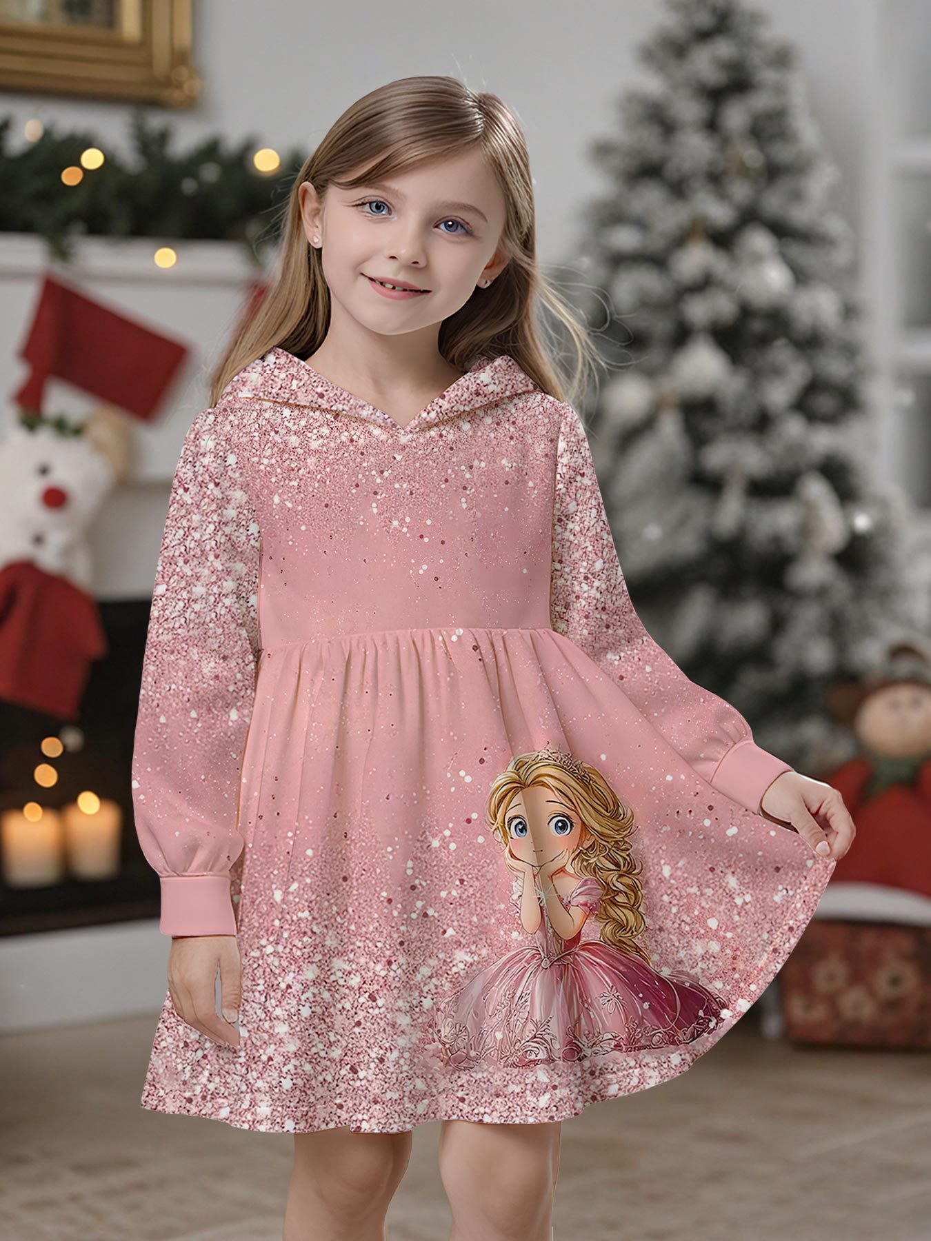 glitter hooded dress Fairy Lace Corset Wedding Dress with Hooded Glitter Tulle Cape main image 0
