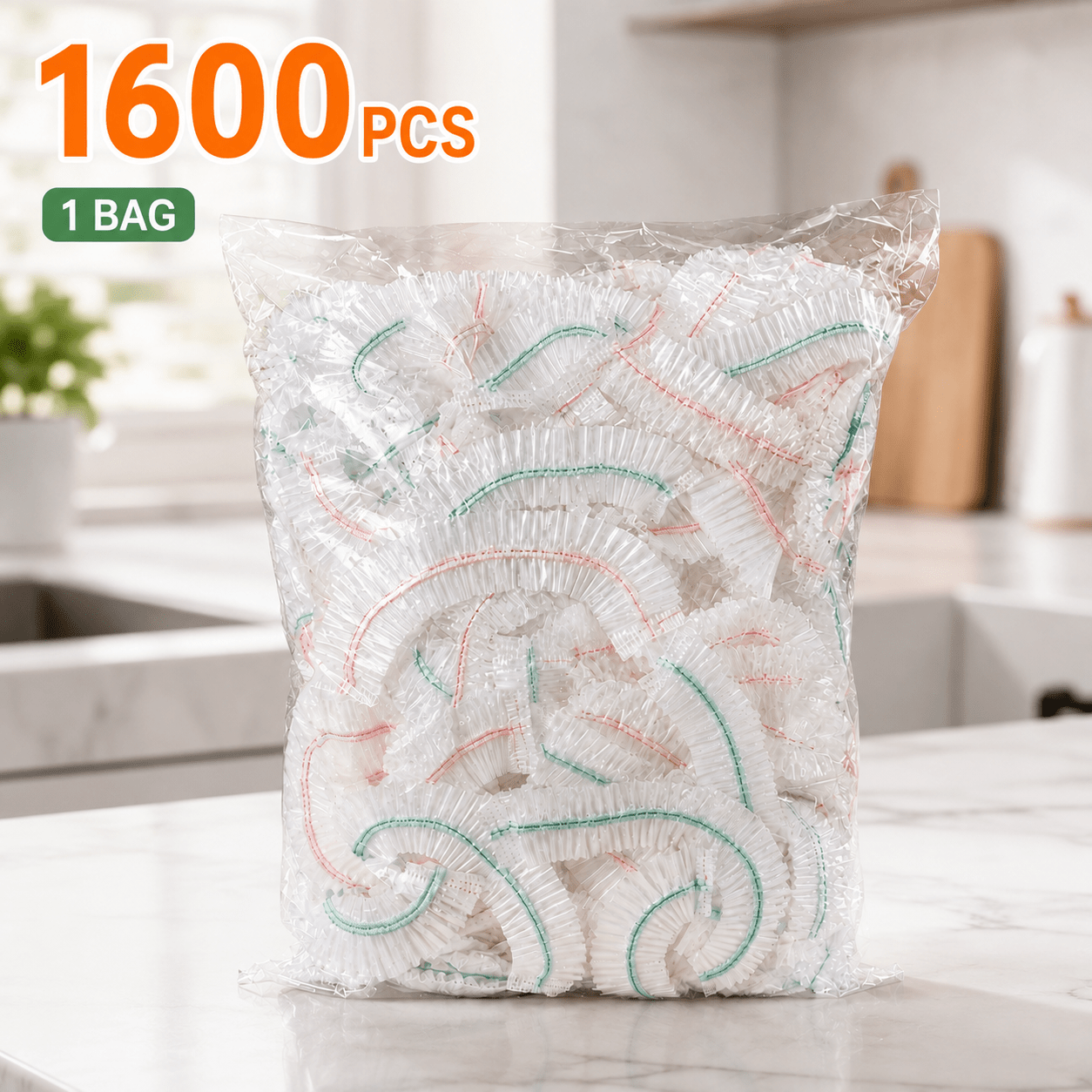 TEMU 1600 pièces d'emballage alimentaire jetable coloré à haute élasticité, sacs de couverture alimentaire jetables, emballage plastique pour