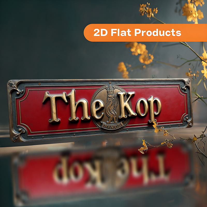 TEMU 2d Flat - A Decorative Aluminum Wall Sign With A Vintage Design Featuring A Red Background, Measuring 10x40 Cm (3.9x15.7 Inches). Suitable For