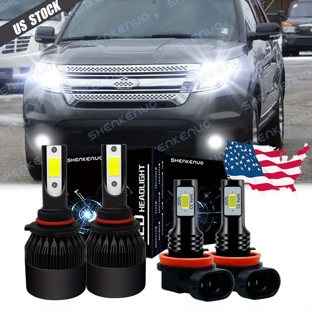 

6x For Ford 2011-2015 Led Headlight Hi/ Lo +fog Bulbs Kit