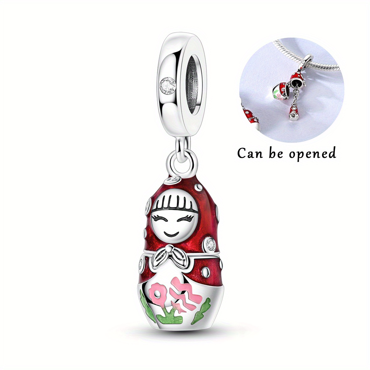 E-shop Rote Klassische Polka-Dot Charm-Perlen für Frauen – Schmuckidee zum Basteln, als Geschenk für Armbänder und Bracelets – Ideales Urlaubsgeschenk