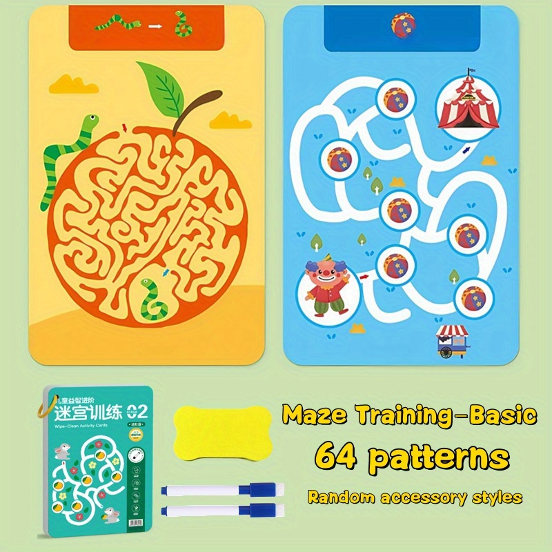 Maze Puzzle Book for Kids - * 2 Reusable Pens to Boost * Thinking, Fine Motor Skills, And Artistic * - an * Educational Present for * Celebrations, The *