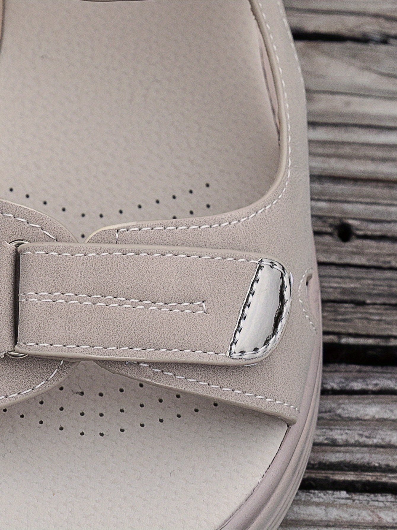   womens ankle strap sandals thick platform wedge heel breathable pu cover open toe casual   with cushioned insole secure straps for summer   Product details 12