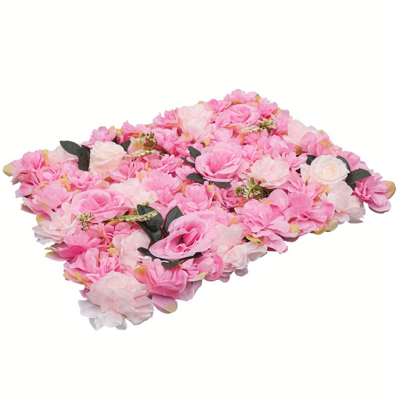 Artificial Flower Wall Panels Set Of 12, Pink Floral Backdrop For Weddings, Events & Home, , Indoor/ Outdoor Use