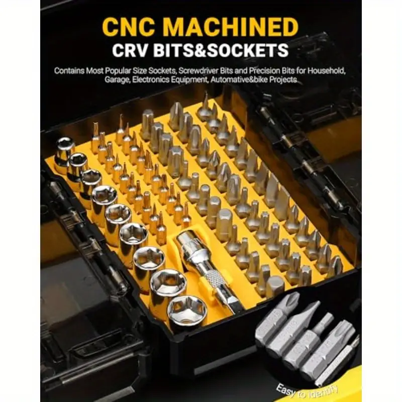 78pcs heavy-duty ratcheting screwdriver & socket wrench set with magnetic tips, ratchet mechanism, double-layer case - tool kit for automotive, electronics, bike, computer, home, professional & diy repairs - no power required, durable construction for mechanics, hobbyists, diyers, computer maintenance, bike repair, portable , precision tools, sturdy mechanism, sockets, hand tool collection, ideal birthday gift, precision screwdriver set, tool set Product details 2