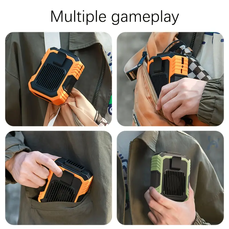 one portable fan with mobile power usb charging neck fan 4000mah battery suitable for outdoor home and office use including lanyard portable bladeless waist fan with belt clip usb charging with led lighting function details 2