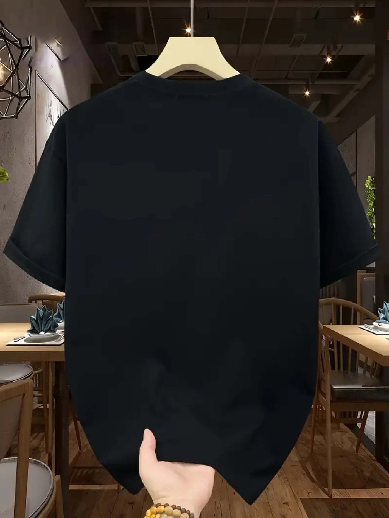 TM471 Tricou pentru bărbați 100% bumbac cu imprimeu simplu cu litere, mânecă scurtă, confortabil și respirabil pentru timp liber, măiestrie de înaltă calitate cu trei ace și cusătură grea