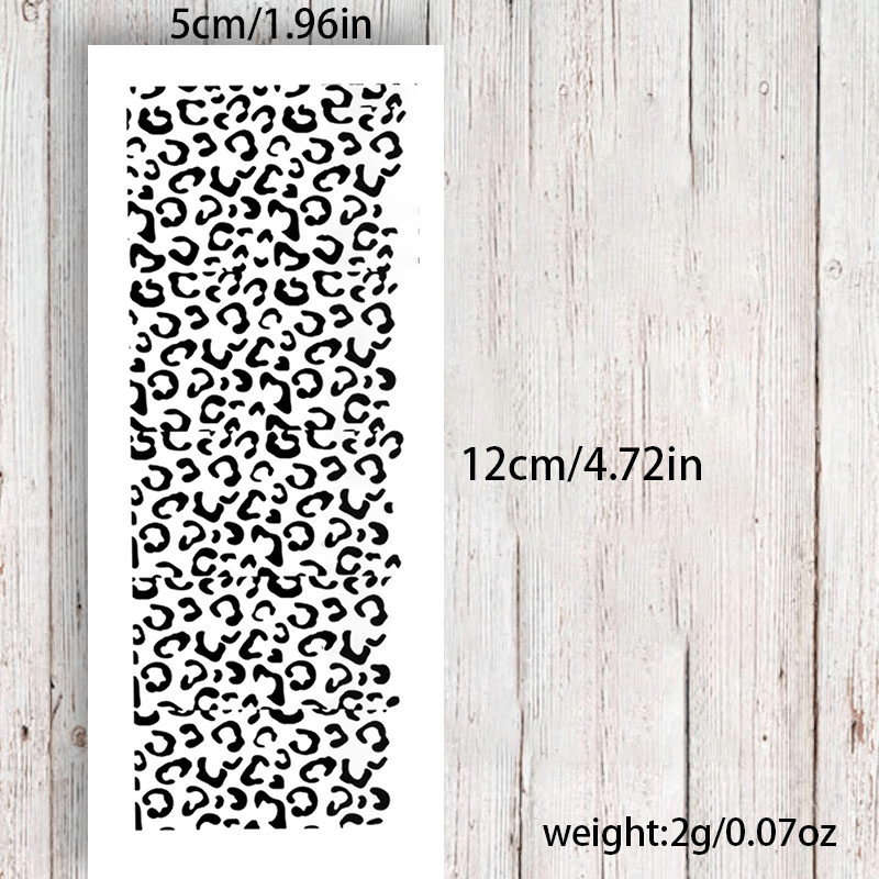 Image of 1pc Nail Transfer Stickers, Black And White Leopard Print Spots Animal Pattern