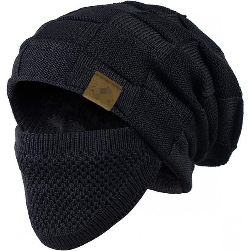 Image of 2pcs Upgraded Unisex Winter Face Mask & Hooded Visor System - Cold-resistant Elastic Drawstring Closure, Lightweight Warm Suitable For Cycling, Skiing, Outdoor Sports, Solid Color Hooded For