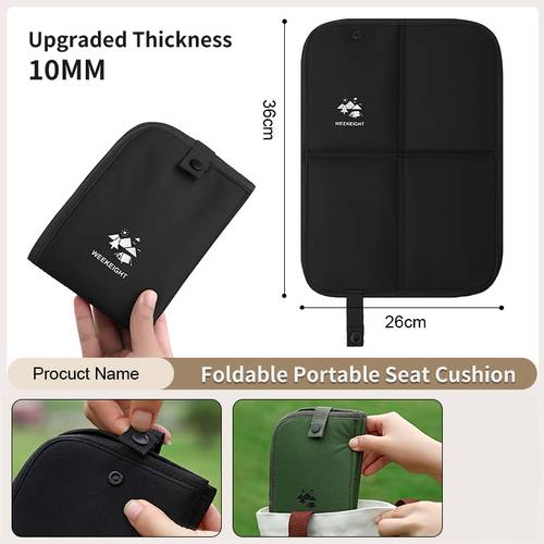 portable lightweight folding chair cushion suitable for camping hiking 10mm thick outdoor seat pad compact machine washable for picnic music festival lawn suitable for terrain for and outdoor use