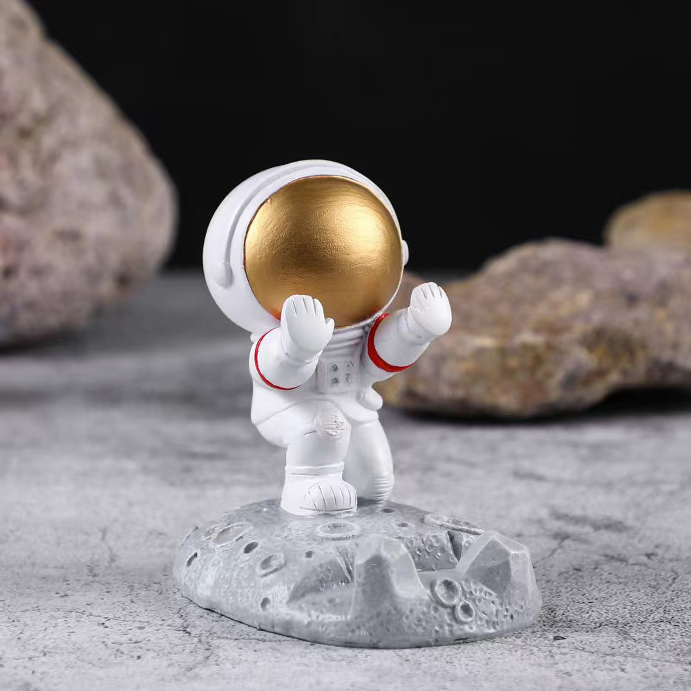 1pc Creative Astronaut Mobile Phone & Tablet Holder - Durable Abs Material, Fun Cartoon Design With Dynamic Astronaut Figurine, Home, Office & Online Classes, Astronaut Decor
