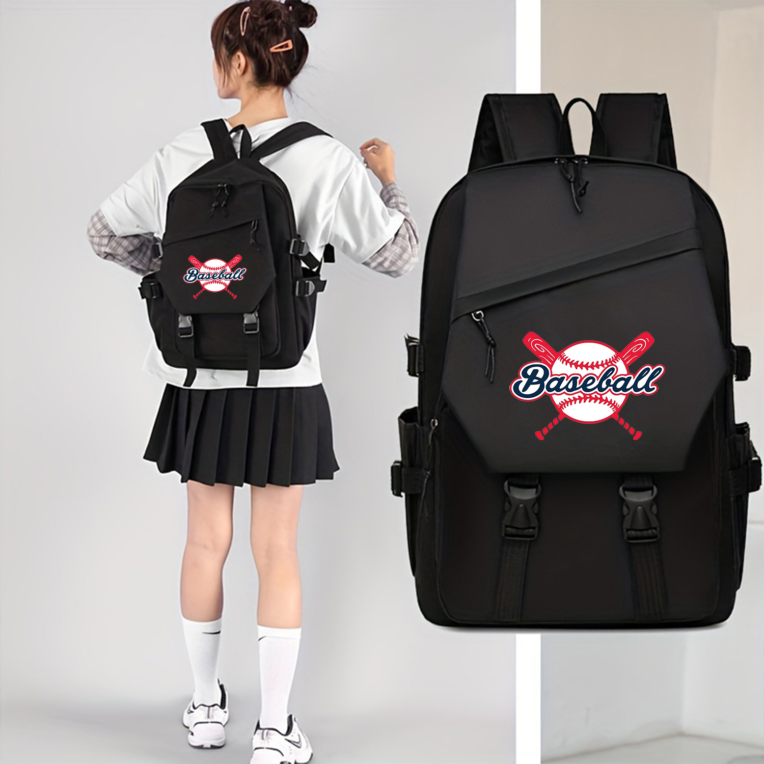 mochila estampado béisbol espaciosa correas Temu Ecuador