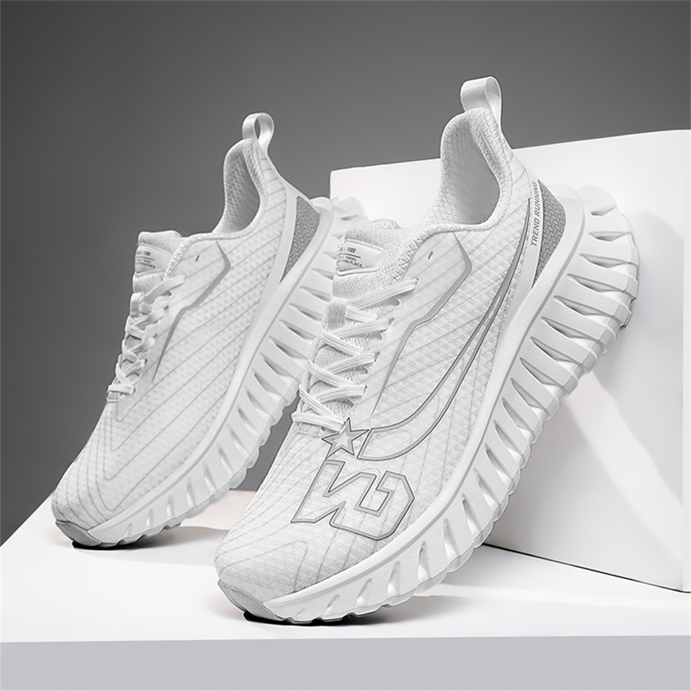 Carbon Plate Technology - Men's Road Running Shoes, Thick-Soled Casual Sneakers for Men, Comfortable and Breathable Fabric Upper, Cushioning and Shock-Absorbing MD Midsole, Slip-Resistant and Wear-Resistant Rubber Outsole, Low-Top Lace-Up Closure