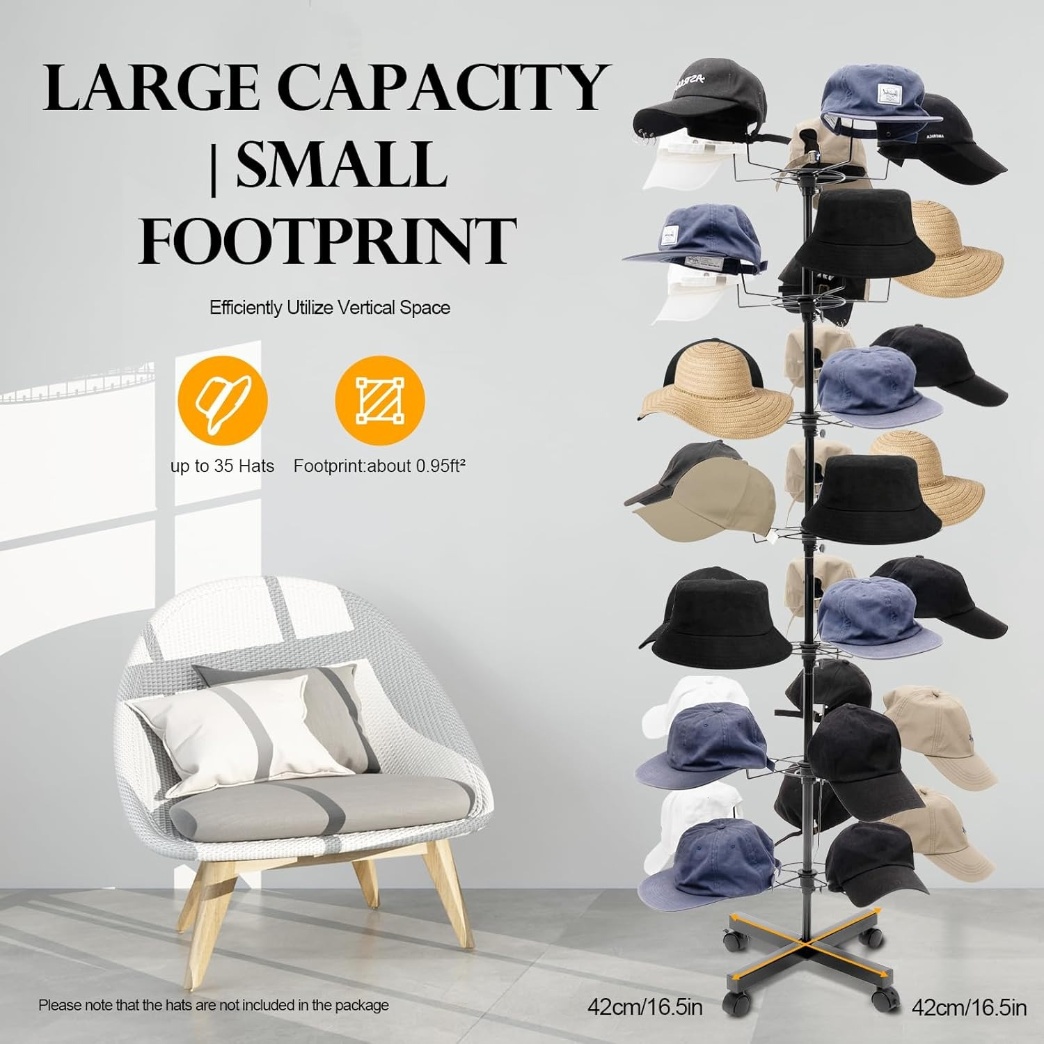 goodslinesshop freestanding rotating hat display rack stand Temu