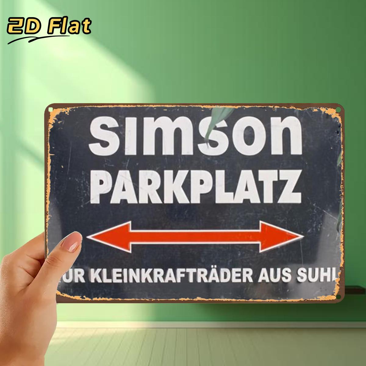 Image of 2d Flat - 2d Plane, 1pc Retro Parking Sign, Suitable For Indoor, Garden, Office Decoration - Retro Wall-mounted Sign, With Pre-drilled Holes, No Text, Suitable For Cave, Workshop Decoration