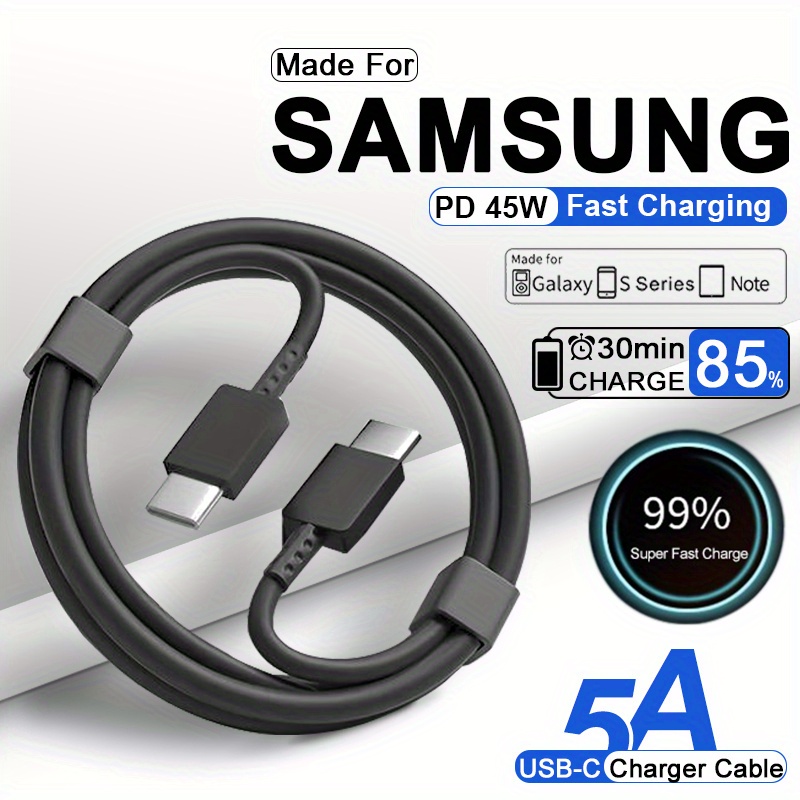 Super Fast Charging Dual USB C Cable 45W, for S24 S23 S22 Plus Note 20 Ultra Type C to Type C Cable A33 A54 A55 Fast Charging