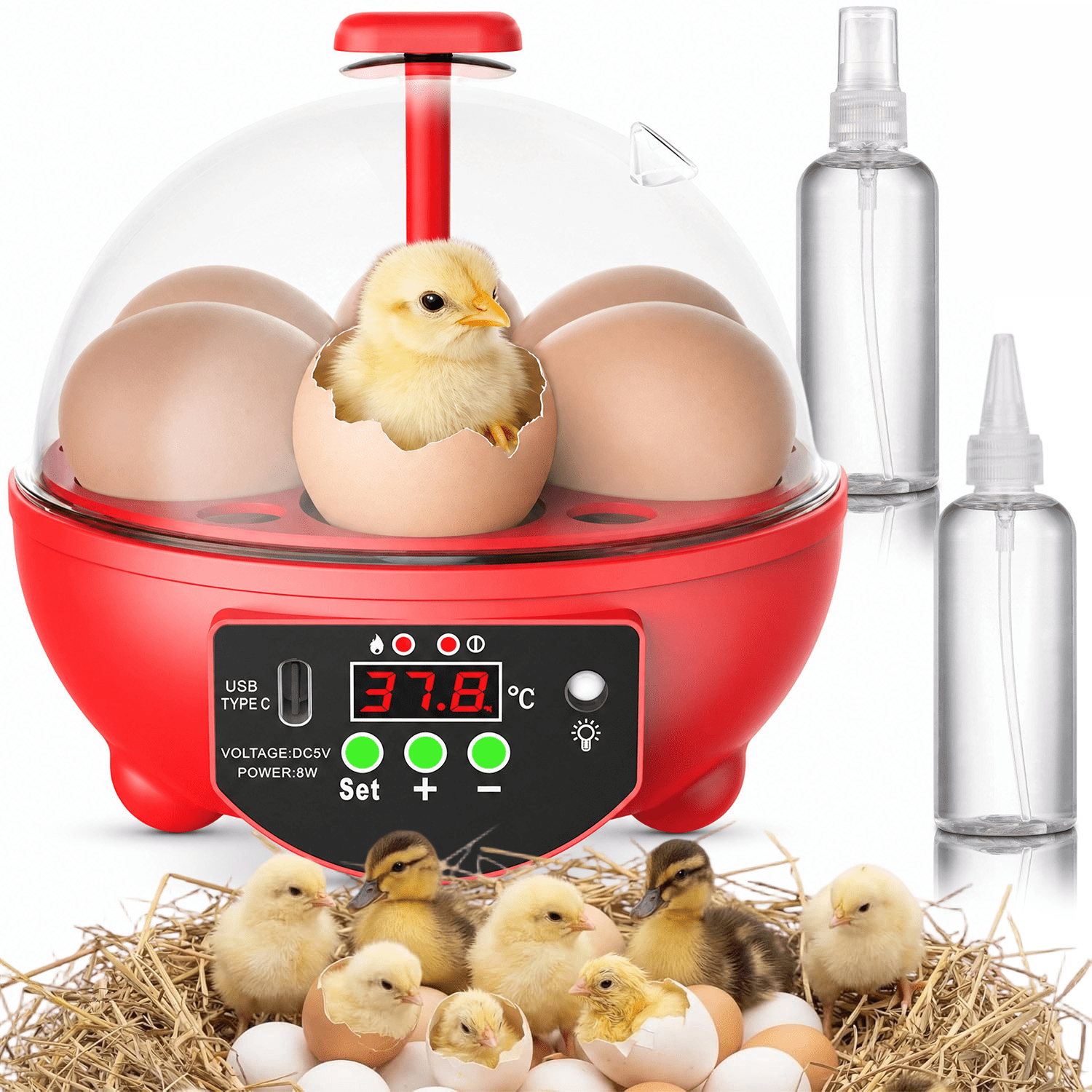 6-grid Manual Egg Hatching Container With Transparent Cover, Practical For Poultry Egg Cultivation At Home, Classroom, And Backyard Farm