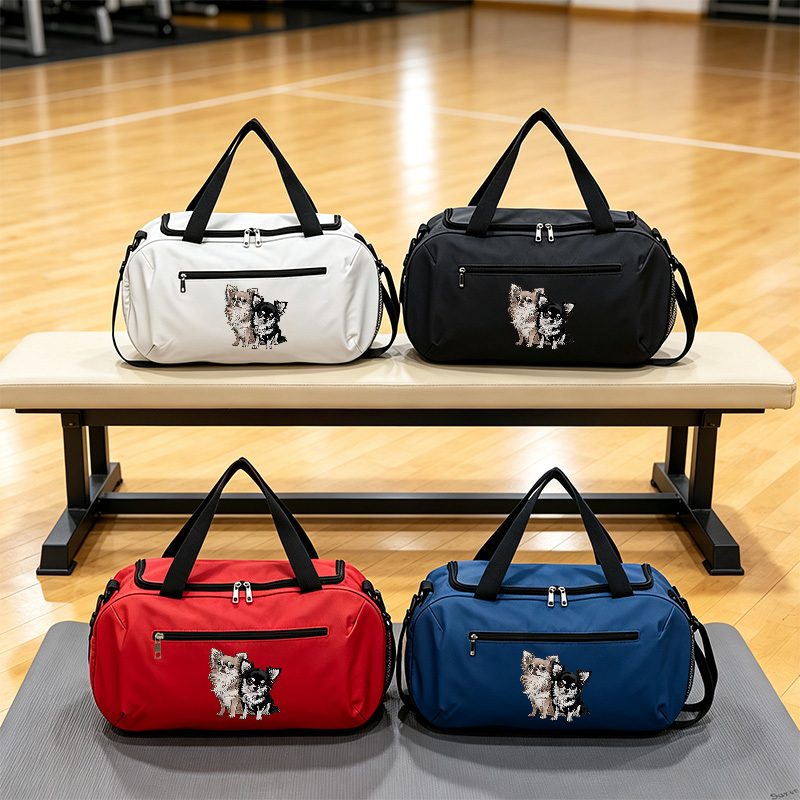 chihuahua print large capacity gym bag suitable for outdoor yoga hiking sports storage lightweight tote with   suitable for for   hiking gym multifunctional