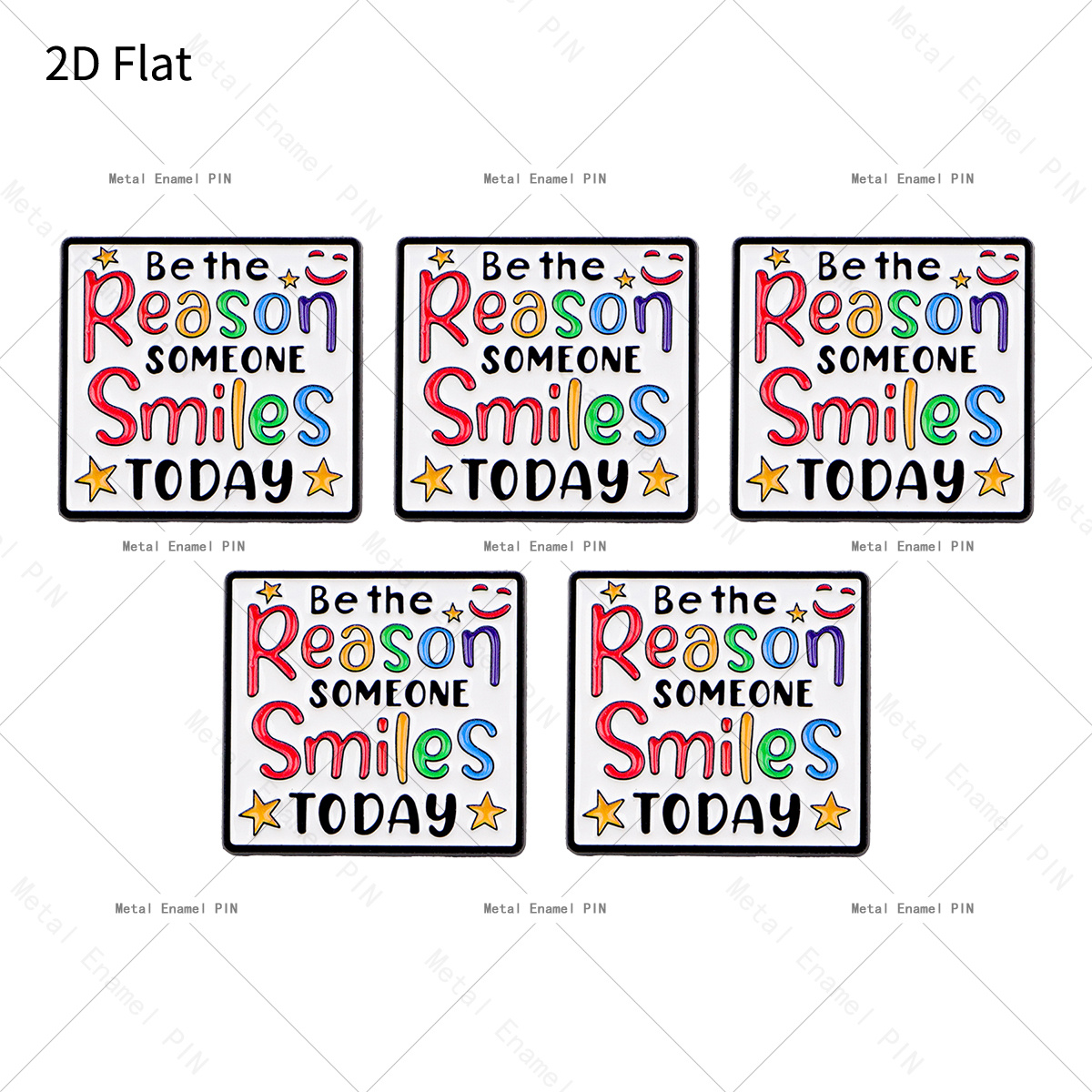 TEMU 2d Flat, 2d Flat 5pcs Set " Today" Positive Inspirational Quote Lapel Pin, Enamel Pins And Brooches, Badge Pins For Backpacks, Bags, Cool