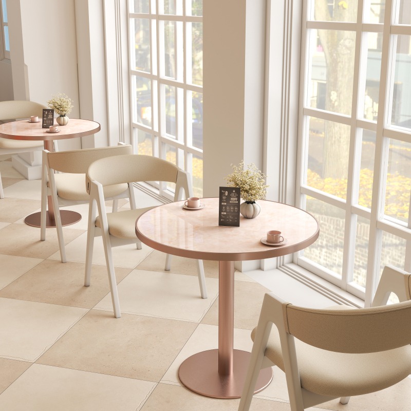 Round Modern Dinning Table 31. 5 Inches Bistro Table Tulip Table with Faux Marble Top, Easy Assemble, Sturdy Metal Frame Diameter