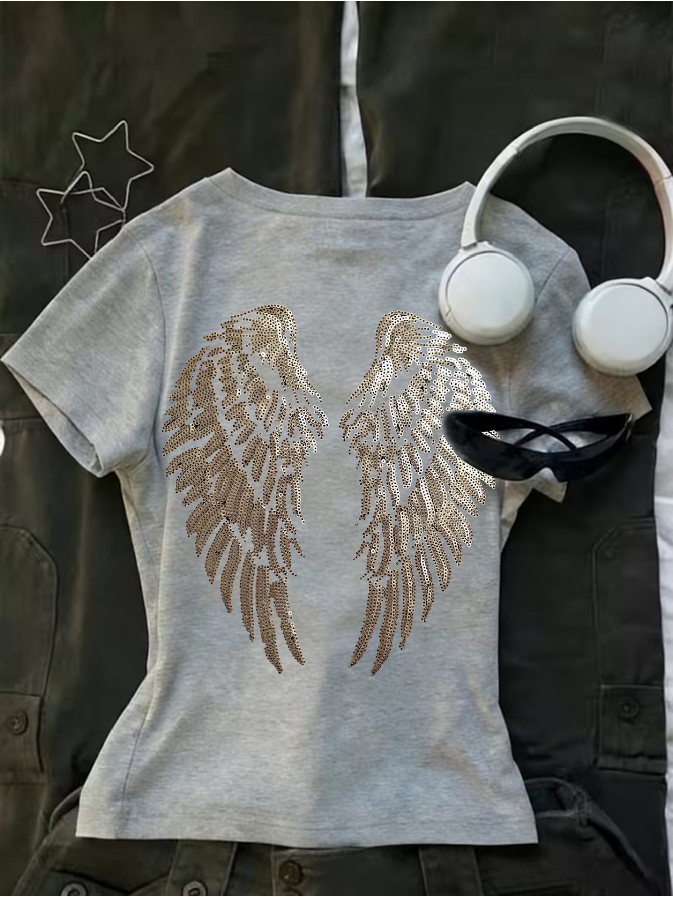 t-shirt mit grafikdruck, kurzarm-rundhals-freizeitoberteil für sommer und frühling, damenbekleidung