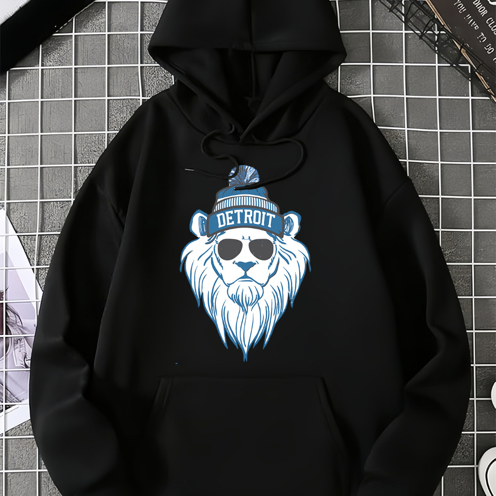 

1pc Graphic For Men - , , Hooded , Printed - Fall/ Hooded Sweatshirt