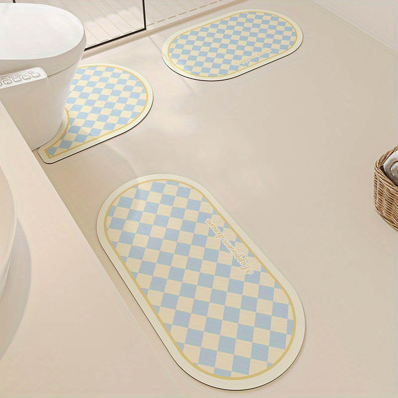 TEMU Bathroom Anti Slip Mat, Absorbent Floor Mat, Household Door Sink Anti Slip Foot Mat, Bathroom Carpet, Bathroom Floor Mat, Toilet Seat Mat