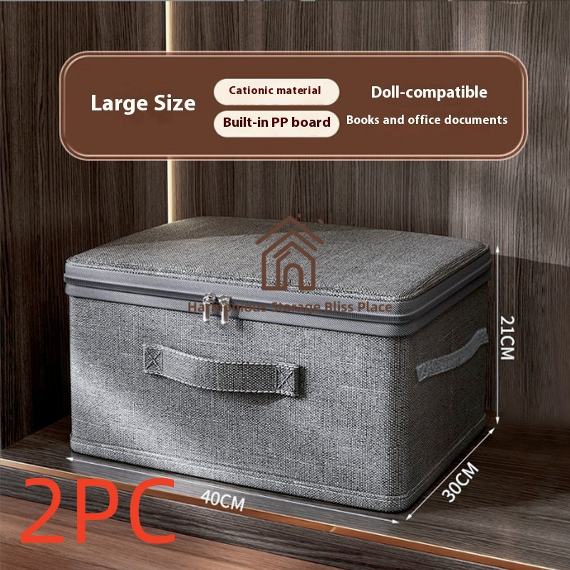 2pcs Large Foldable Storage Box With Lid - Modern Fabric Organizer For Clothes, Bedding & Household Organization, Space- Design For Closet, Bedroom, Living Room, Under Bed, Under-bed Storage