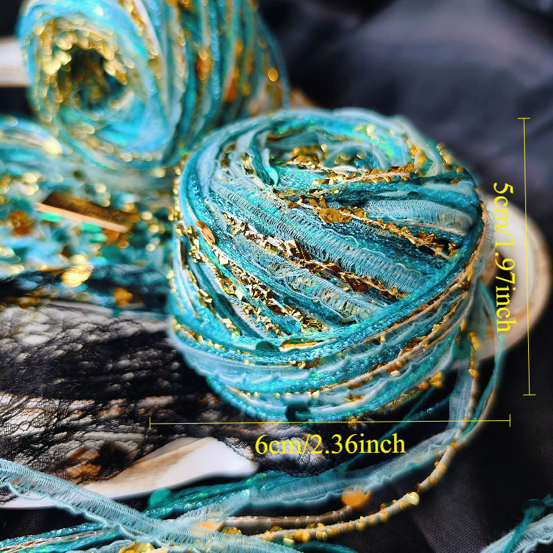 TEMU 50g 1pc Miles Blue Hand-mixed Segmented Dye Shiny Yarn Hand Knitting Special Yarn Ball Knitting Crochet Bag Card Case Decoration Yarn Length 20