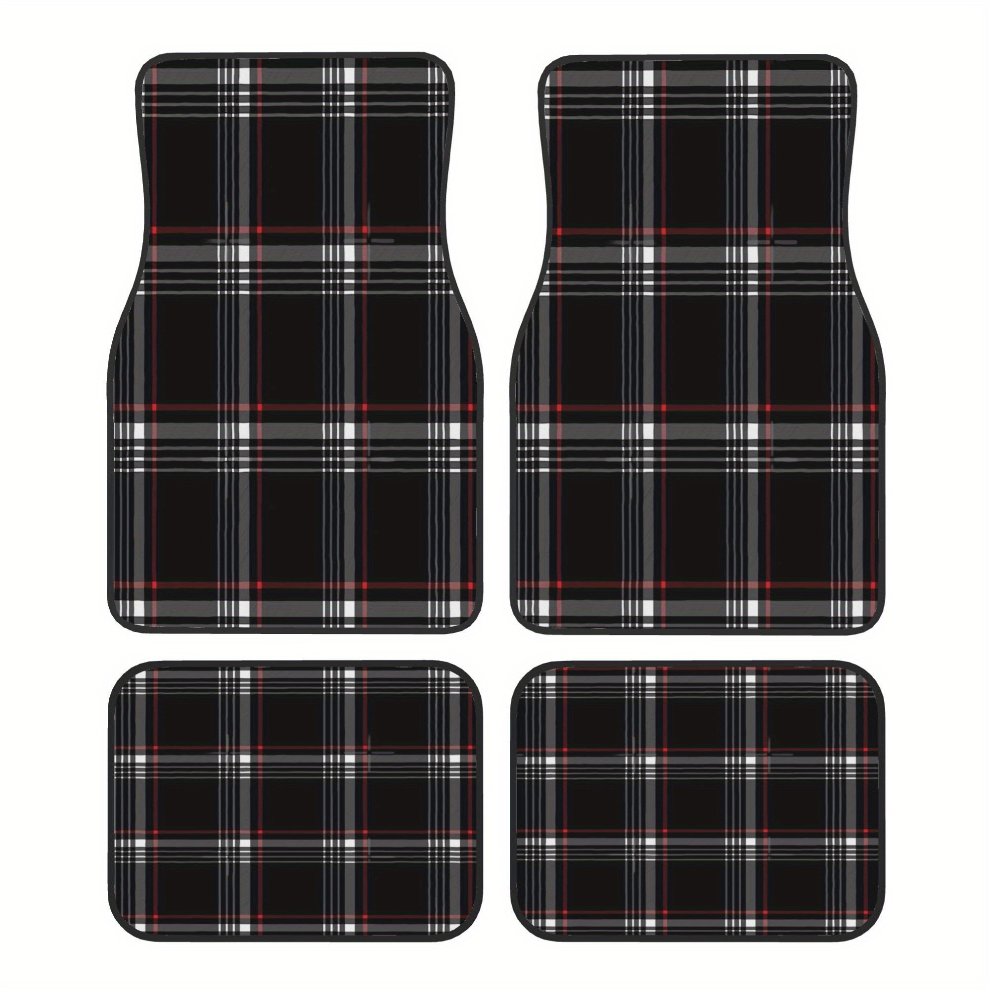 TEMU 4pcs Universal Car Floor Mats, Auto Floor Liners, Size 68Ã44cm & 44Ã33cm, Fits Most Cars And Suvs