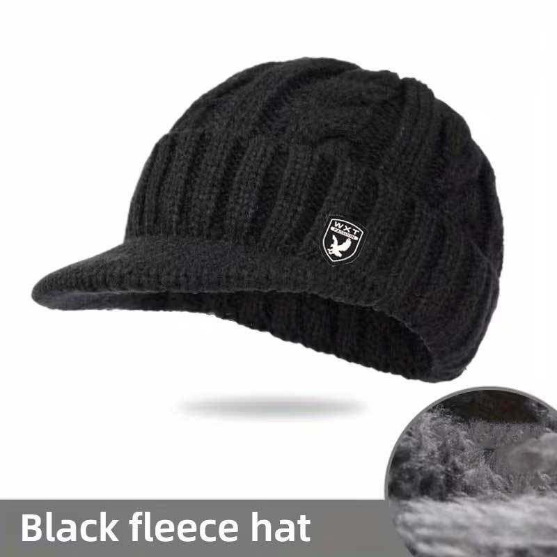 TEMU Men's Winter Knitted Hat - Warm Short Edge Beanie Suitable For Middle-aged & Elderly, Solid Color Multi-functional Hat For Outdoor Casual Wear,