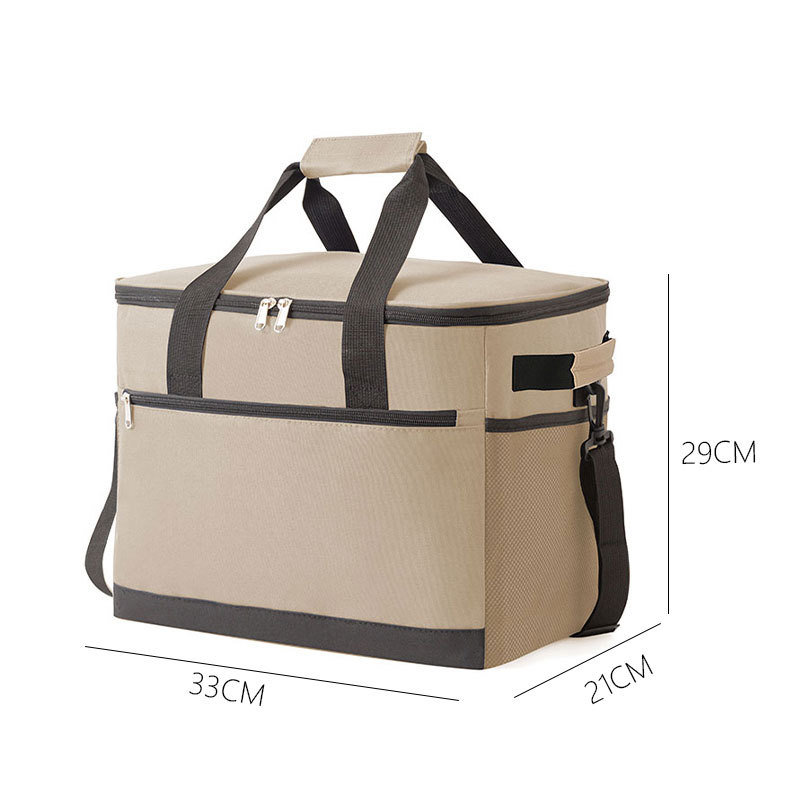 Image of Premium Spacious Outdoor Picnic Bag With Reinforced Aluminum Foil Insulation, Perfect For Takeaway, Car Ice Storage, And Travel Lunches. (non-food Contact)