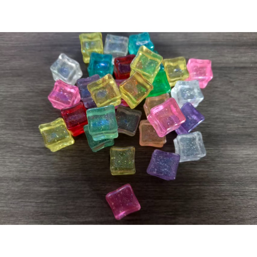 TEMU Random 15pcs. Luminous Resin Ice Cubes, Glow In The Dark Multi Color Decorative Stones For Aquarium, Flower Pot, Vase Filler, Wishing Bottle