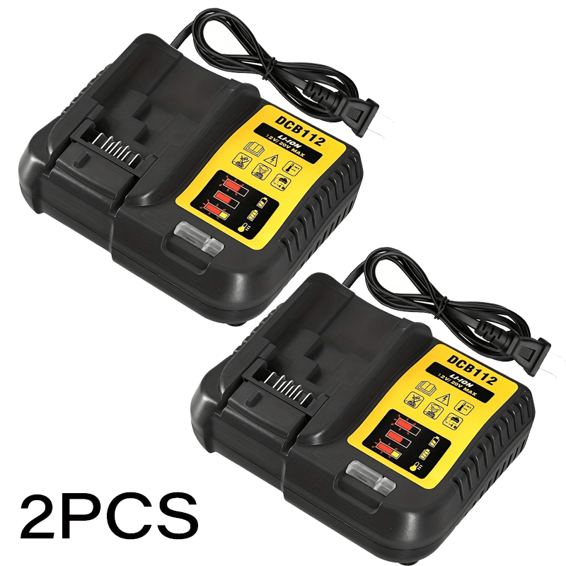 TEMU 2-pack For Battery Charger, Can Charge 12v And 20v Max Batteries At Time, Compatible With Dcb124 Dcb126 Dcb200 Dcb206, Suitable For Power Tools