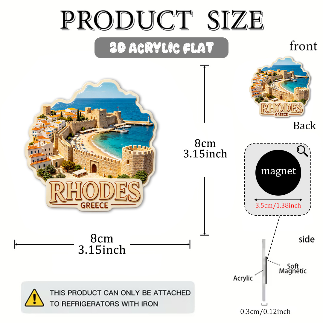 TEMU 1pc Island Magnet Suitable For Fridge, Strong Magnetic Decoration With Seaside Landscape Acrylic Magnet, Travel Souvenir For Refrigerator,