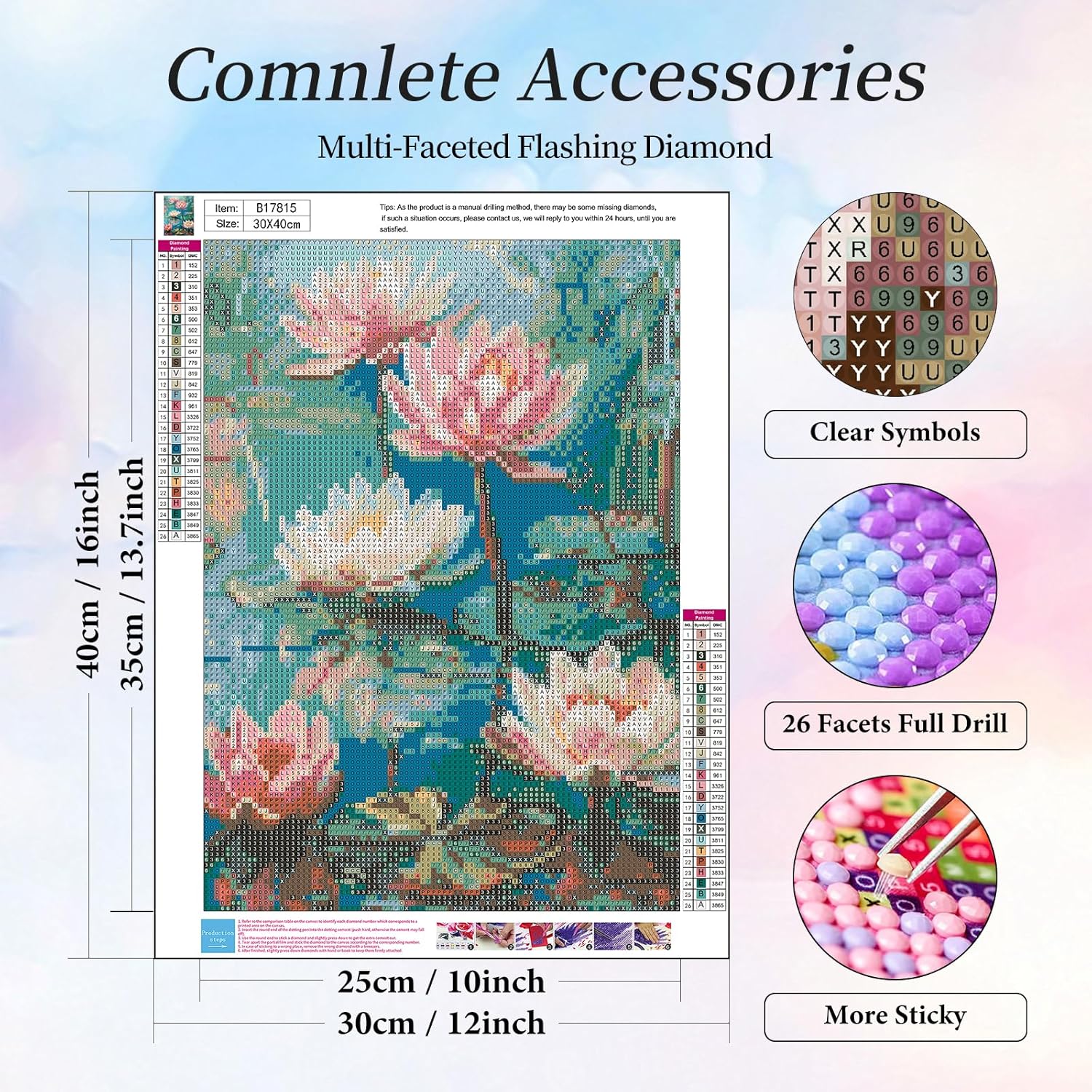 Lotus Diamond Painting Pendant Insert Kit