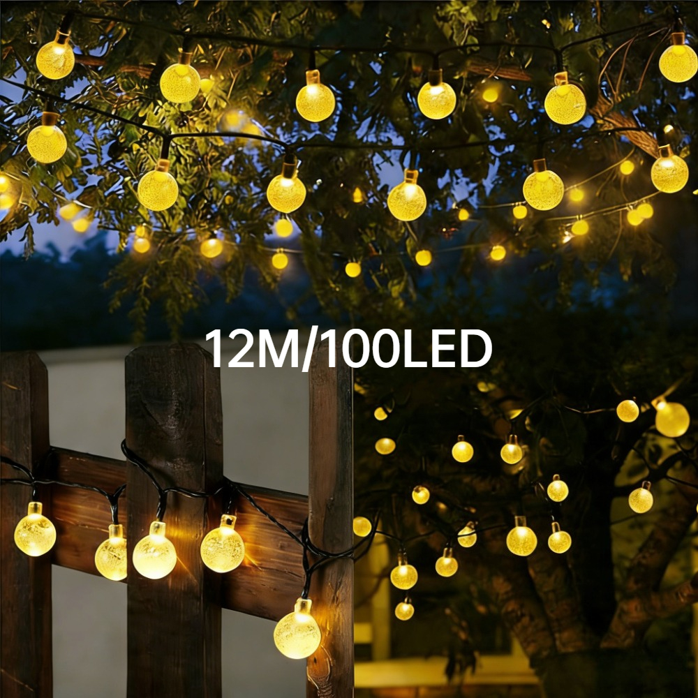100 50 20 led fairy lights solar powered   with ip65   smart sensor included solar charging 8 lighting   suitable for christmas trees weddings birthday parties gardens camping and  