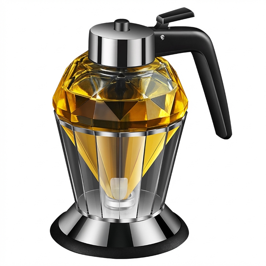 TEMU Distributeur de miel en verre -goutte avec support, 1 pièce - Pot à sirop de 200 ml à déclenchement par pression, distributeur de sirop d'érable