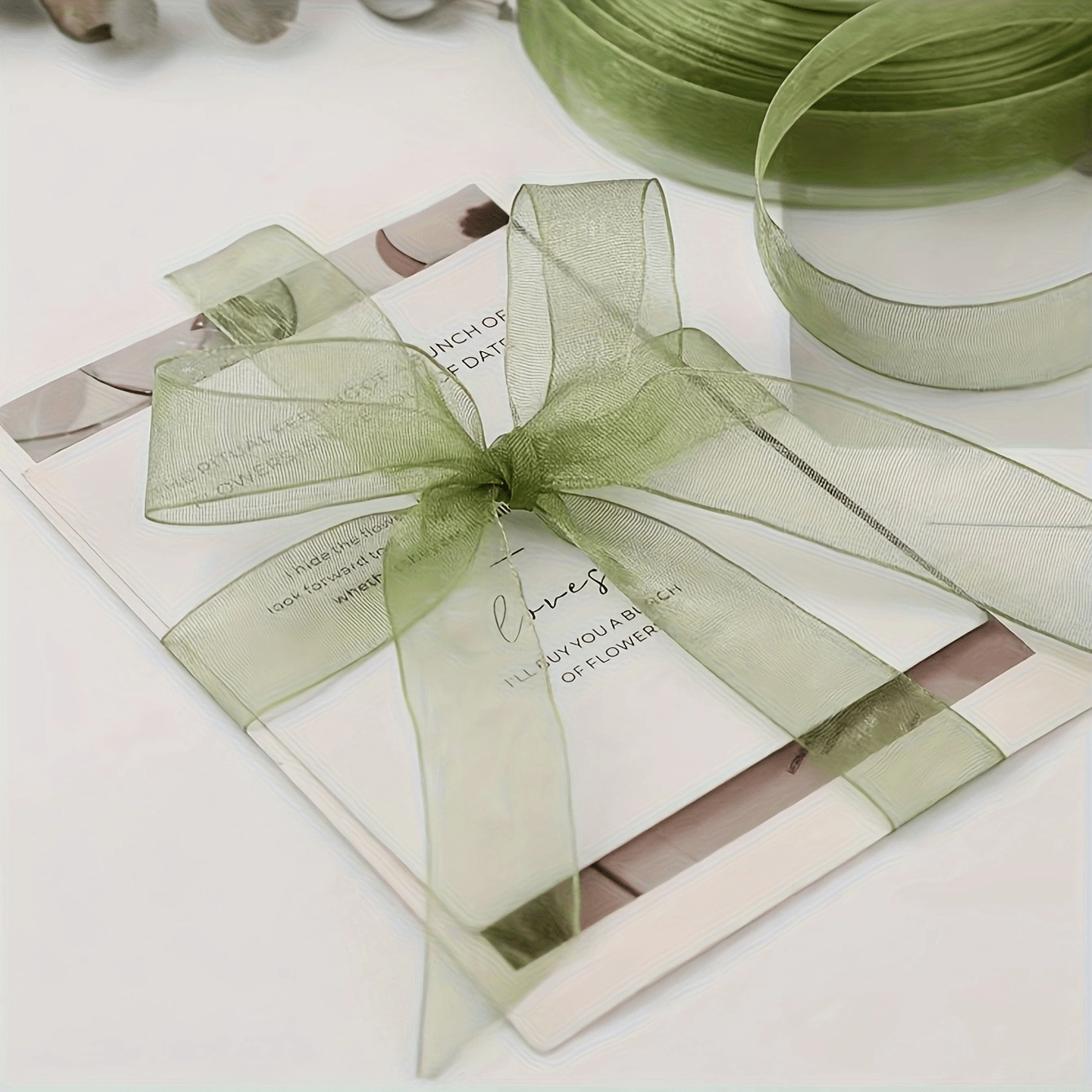 TEMU 5 Yards Of Organza Ribbon, For Wrapping Gifts, Ideal For Handmade Decoration, Suitable For Weddings, Parties, Christmas And Crafts