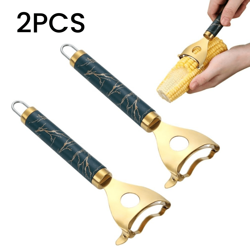TEMU 2pcs, Corn Planer, Corn Stripper, Stainless Steel Corn Cob Stripper, Household Corn Peeler, Reusable Corn , Creative Corn Stripper,