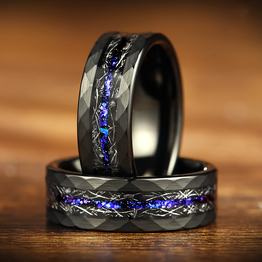 Fashionable Tungsten Steel Ring with Star-Shaped Sequins