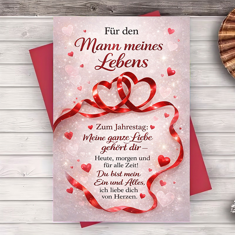 Image of A Romantic Anniversary Card Along With An Envelope, Conveying And A Promise Of Eternal , Making It An Ideal Present For A Husband From His Wife On Relationship Milestones