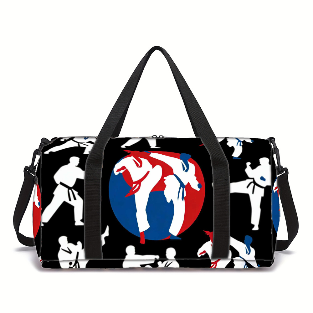 taekwondo fitness bag crossbody bag   use great gift suitcase   large capacity with side inner pockets adjustable strap machine washable for gym unisex fitness yoga bag durable