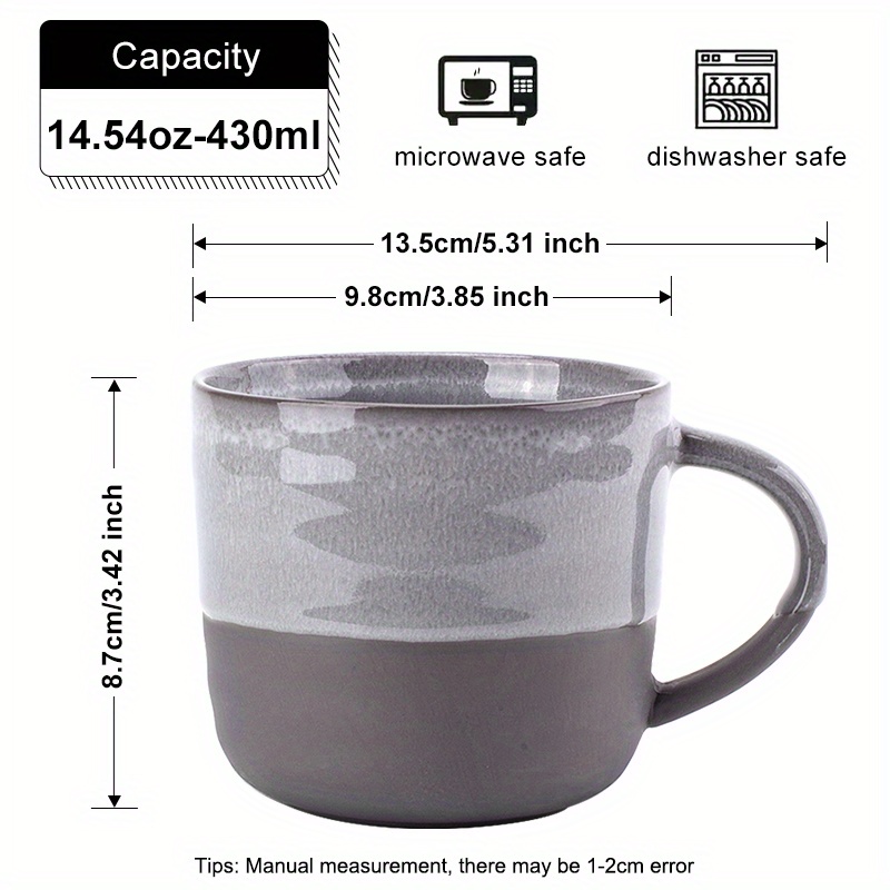 rustic two tone ceramic mug spout 14 54oz coffee cup milk - Temu Switzerland